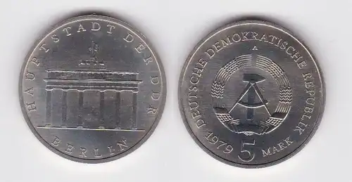 DDR Gedenk Münzen 5 Mark Brandenburger Tor 1979 Stempelglanz (139971)