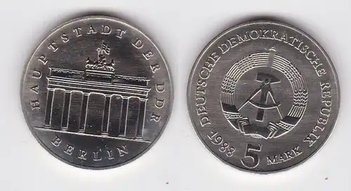 DDR Gedenk Münze 5 Mark Brandenburger Tor 1988 Stempelglanz (136447)