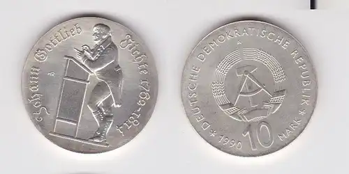 DDR Gedenk Münze 10 Mark 1990 Johann Gottlieb Fichte 1762-1814 (137125)