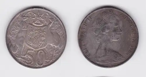 50 Cents Silber Münze Australien 1966 vz (134882)