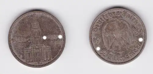 2 Mark Silber Münze 3. Reich Garnisonkirche mit Datum 1934 D Jäger 355 (136778)