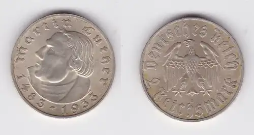 2 Mark Silber Münze 3.Reich Martin Luther 1933 A f.vz (136165)