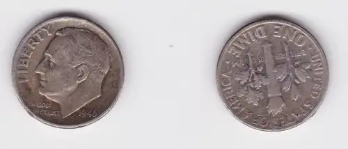1 Dime Silber Münze USA 1946 (130535)