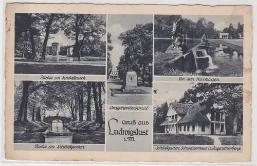 66008 AK Gruß aus Ludwigslust - Schloßpark, Schloßgarten, Schweizerhaus 1939