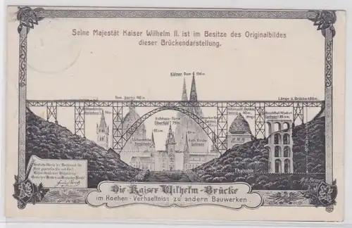 60611 AK Kaiser-Wilhelm-Brücke im Hoehen-Verhaeltniss zu andern Bauwerken 1911