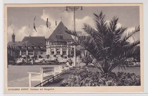 902192 Ak Zoppot - Kurhaus mit Kurgarten 1939