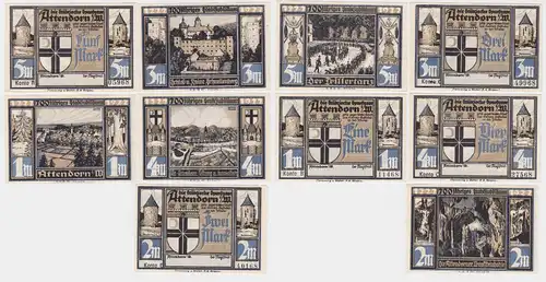 5 Banknoten Notgeld Magistrat Attendorn o.D. (1922) (116253)