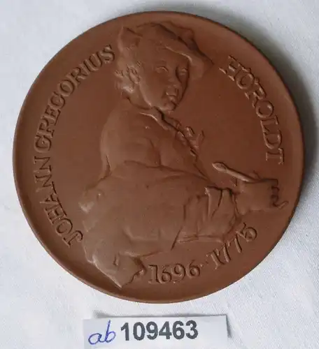 DDR Porzellan Medaille Johann Gregorius Höroldt 1696-1775 (109463)