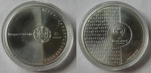 8 Euro Silbermünze 2003 Stempelglanz Portugal Fifa Fußball WM (134410)