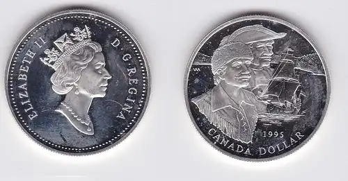 1 Dollar Silber Münze Kanada Segelschiff 1995 (117875)