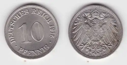 10 Pfennig Nickel Münze Deutsches Reich 1915 D, Jäger 13 f.Stgl. (142895)