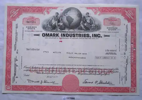 Aktie 35 Dollar Omark Industries Inc. Oregon 12.1.1972 (117595)