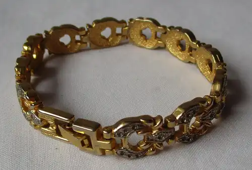 elegantes Damen Gliederarmband mit aufwendiger Verzierung vergoldet (109670)