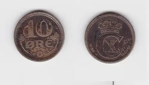 10 Öre Silber Münze Dänemark 1920 (133277)