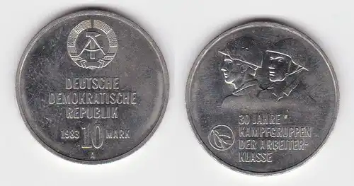 DDR Gedenk Münze 10 Mark 30 Jahre Kampfgruppen der Arbeiterklasse 1983 (127252)