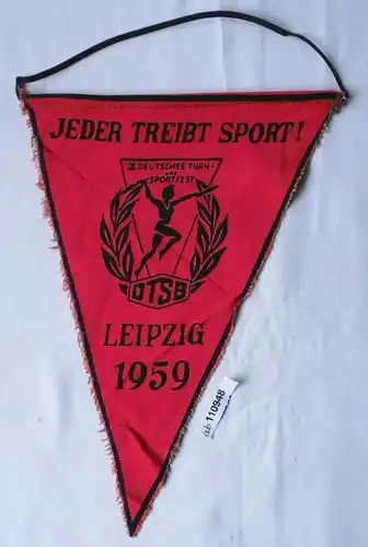 DDR Wimpel 3.Deutsches Turn-& Sportfest Leipzig 1959 Jeder treibt Sport (110948)