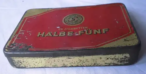 Blechdose Halbe-Fünf Zigaretten um 1930 (111045)