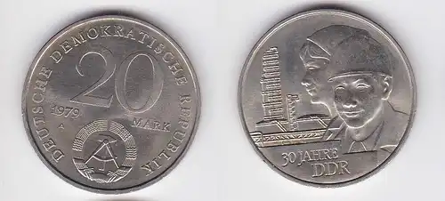 DDR Gedenk Münze 20 Mark 30. Jahrestag der DDR 1979 Stempelglanz (128280)