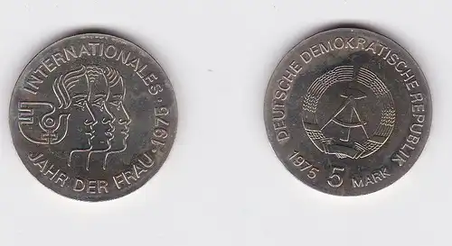 DDR Gedenk Münze 5 Mark Internationales Jahr der Frau 1975 Stempelglanz (128651)