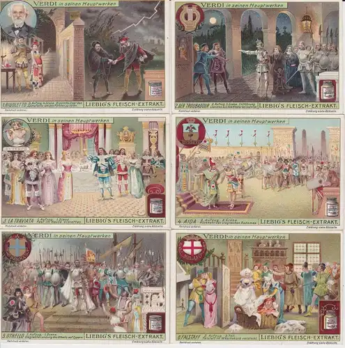 Liebigbilder Serie Nr. 889 Verdi in seinen Hauptwerken Jahrgang 1913 (5/128247)