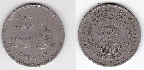 10 Meticais Nickel Münze Mosambik Moçambique 1980 Industrie (120422)