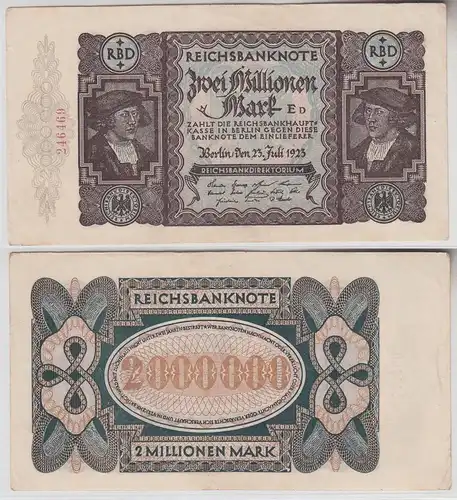 2 Millionen Mark Banknote 23.Juli 1923 Rosenberg 89 a  (112880)