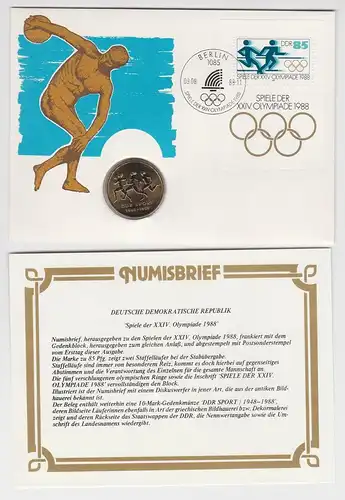 DDR Numisbrief Spiele der XXIV. Olympiade 1988 10 Mark 40 Jahre DDR Sport 150319