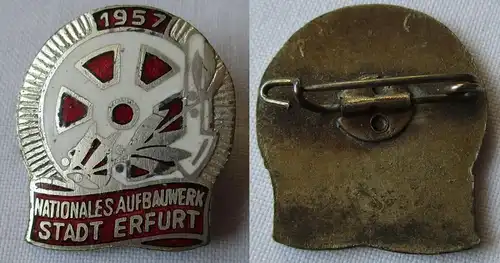 DDR Abzeichen Aufbaunadel NAW Nat. Aufbauwerk Stadt Erfurt 1957 Silber (150027)