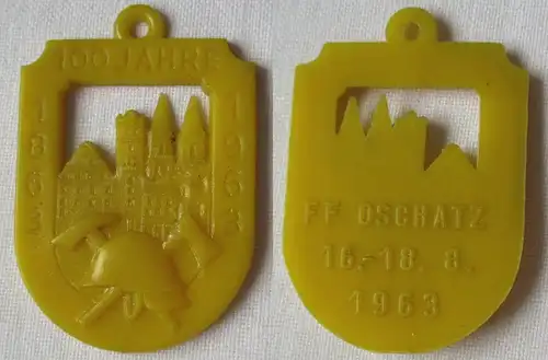 DDR Medaille 100 Jahre Freiwillige Feuerwehr Oschatz 1863 - 1963 (149303)