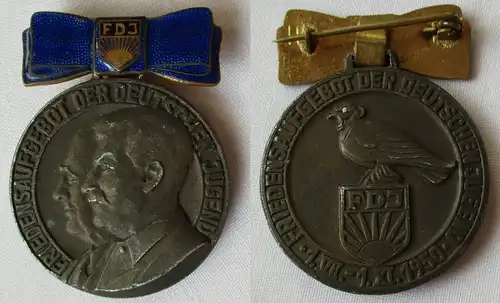 DDR Medaille Friedensaufgebot der Deutschen Jugend FDJ 1950 (149938)