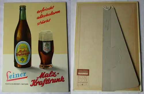 Reklame Pappaufsteller Leiner Malz-Krafttrunk Förtschendorf Brauerei (112656)
