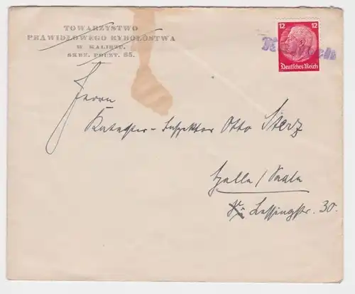 96796 Brief Kalisch Zudruck Towarzystwo Prawidłowego Kybołóstwa w Kaliszu