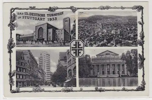 85765 AK Das 15. Deutsche Turnfest in Stuttgart 1933, Staatstheater, Tagblatt