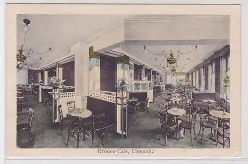 67534 Feldpost AK Chemnitz - Kronen-Café, Int. Konzert-Haus 1915