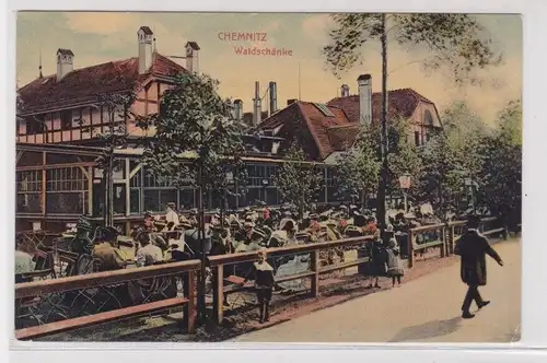 23951 AK Chemnitz - Waldschänke mit Gartenpartie 1911