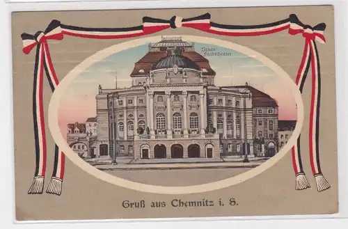 87136 AK Gruß aus Chemnitz - Neues Stadttheater