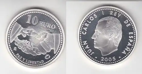 10 Euro Silbermünze Spanien 60 Jahre Frieden und Freiheit 2005 (112649)