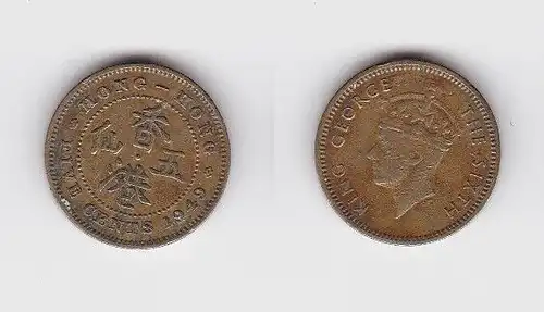 5 Cent Messing Münze Hongkong 1949 (130623)