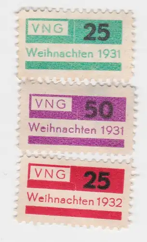 3 seltene Weihnachts Marken VNG 1931 und 1932 (67148)