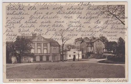 80530 AK Wolfenbüttel Kaffeehaus mit Stadttheater und Kegelhalle 1949