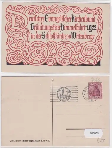 903665 AK Deutscher Evangelischer Kirchenbund Schloßkirche Wittenberg 1922