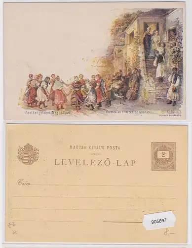 905897 Lithografie Ganzsache Ungarn - Aratási jelenet Nógrádban 2 Kreuzer