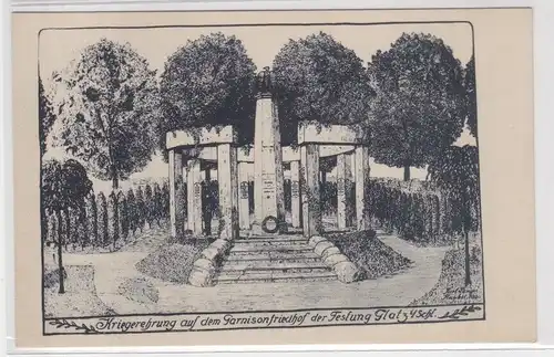 14134 AK Kriegerehrung auf dem Garnisonfriedhof der Festung Glatz in Schlesien