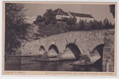 95408 AK Halle a. S. - Alte Elsterbrücke mit der Broihahn-Schenke