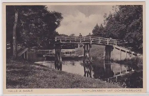 905672 AK Halle a. Saale - Mühlgraben mit Ochsenbrücke