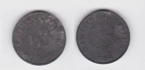 10 Reichspfennig Zink Münze 3.Reich 1945 F Jäger 375 (130755)