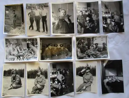 Konvolut aus 31 Original DDR NVA Aufnahmen, Scherzfotos der Soldaten (113863)