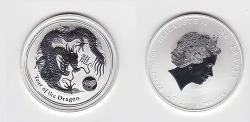 1 Dollar Silber Münze Australien Jahr des Drachen 2012 Lunar 1Oz Silber (131298)