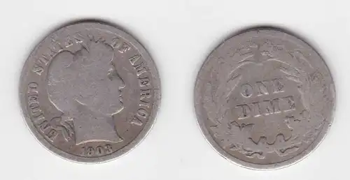 1 Dime Silber Münze USA 1902 (114614)