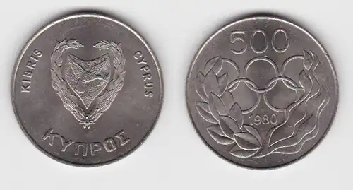 500 Mils Kupfer Nickel Münze Zypern Olympia Moskau 1980 (111541)